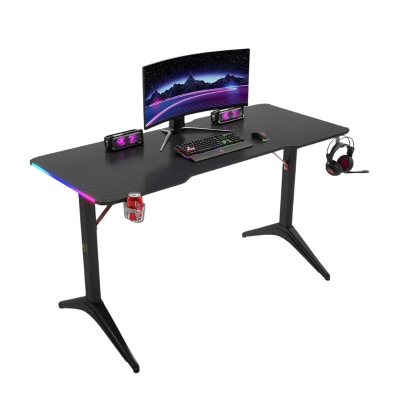 Royal RGB Lighting Gaming Desk with Carbon Fiber Surface - Black Royal RGB Lighting Gaming Desk with Carbon Fiber Surface - Black